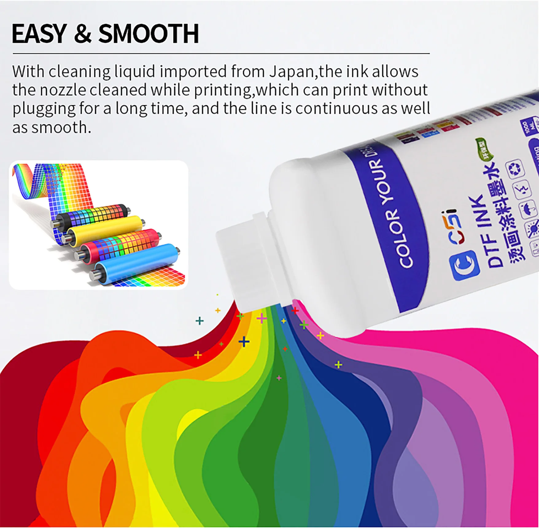 High Quality for High Volume Printing Needs Direct To Film Premium 1000ml DTF Pigment Ink