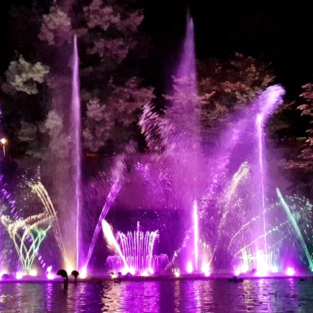 Artwatershow PLC DMX 512 Control Water Fountain Adjustable Led Lights Smart Music Dancing Fountain For Square Pond