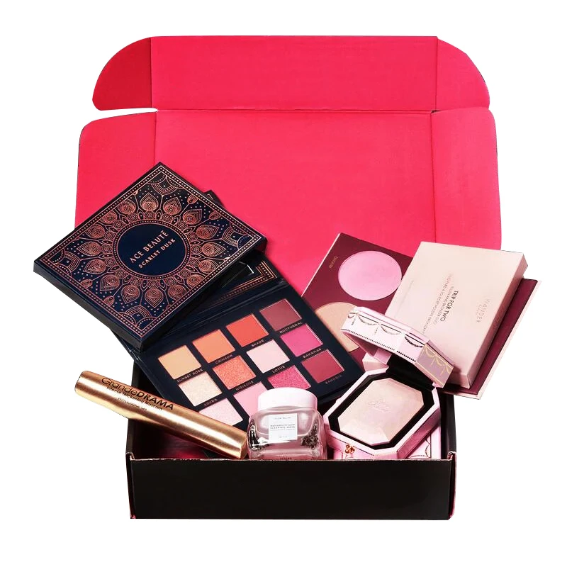 Custom Cosmetic shipping box with your logo new design eco-friendly Pink packaging box cheap mailing box for Cosmetic