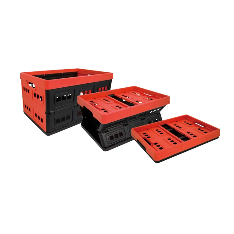 
2021 Amazon hot selliing Collapsible foldable Storage Crate Durable Stackable Folding Crate With Perforated Sides 