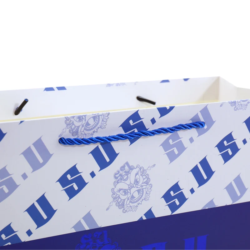 free design hot selling popular style matte black texture white paper shopping bags with pp rope handle