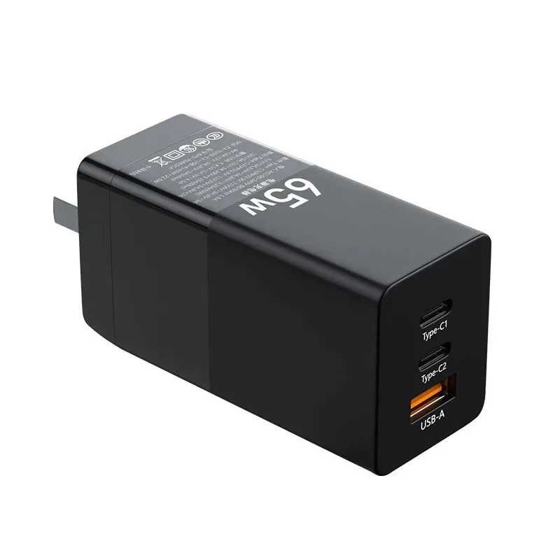 65w fast charger GAN 3 ports wall charger 2 type c high speed usb charger for surface pro 8