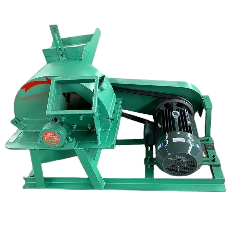11kw electric power stationary forest machinery wood cutting chipper