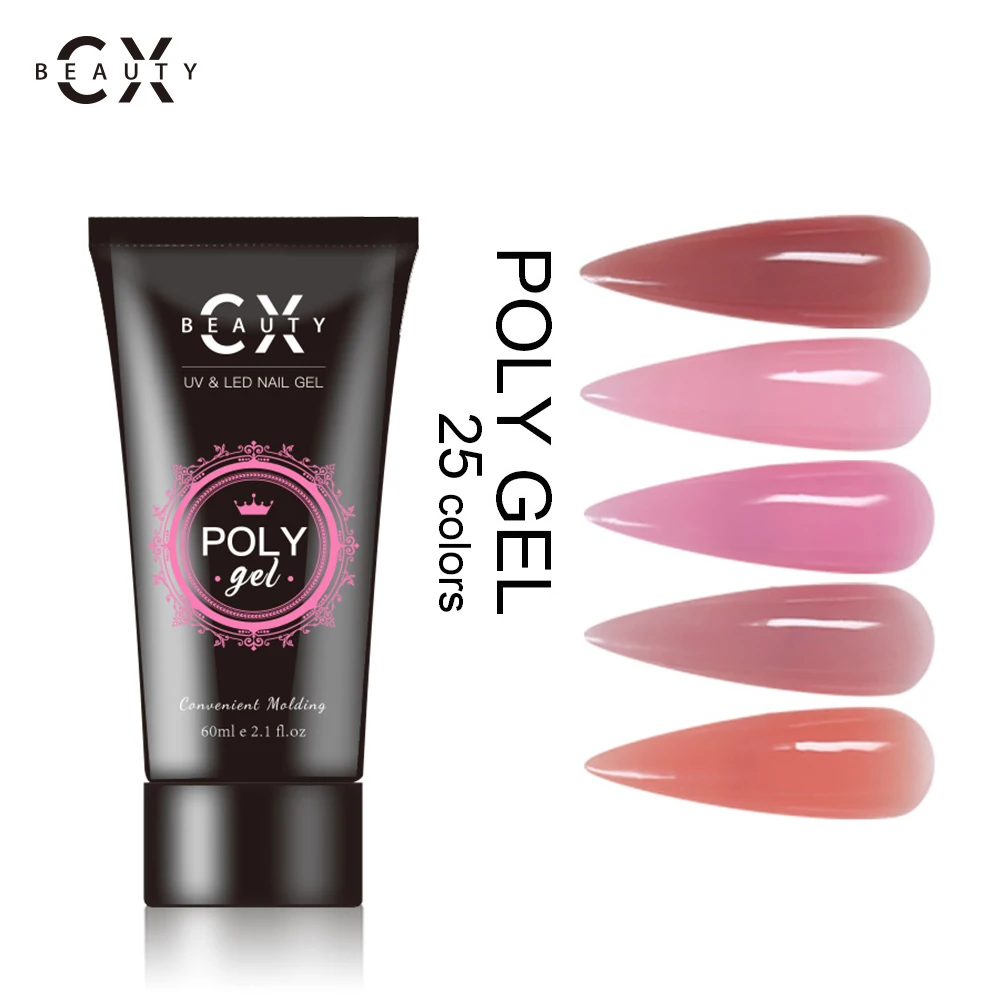 Custom Logo 30g  Poly Nail Gel Colores Pastel Transparent Organic Extend Soft Pink Nude Acrylic Extension Gel Polish