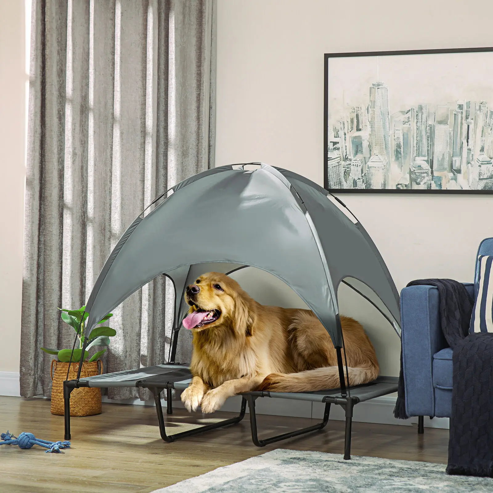 Block the UV rays out removable & washable bed elevated dog cot used alone dog bed for beach holiday