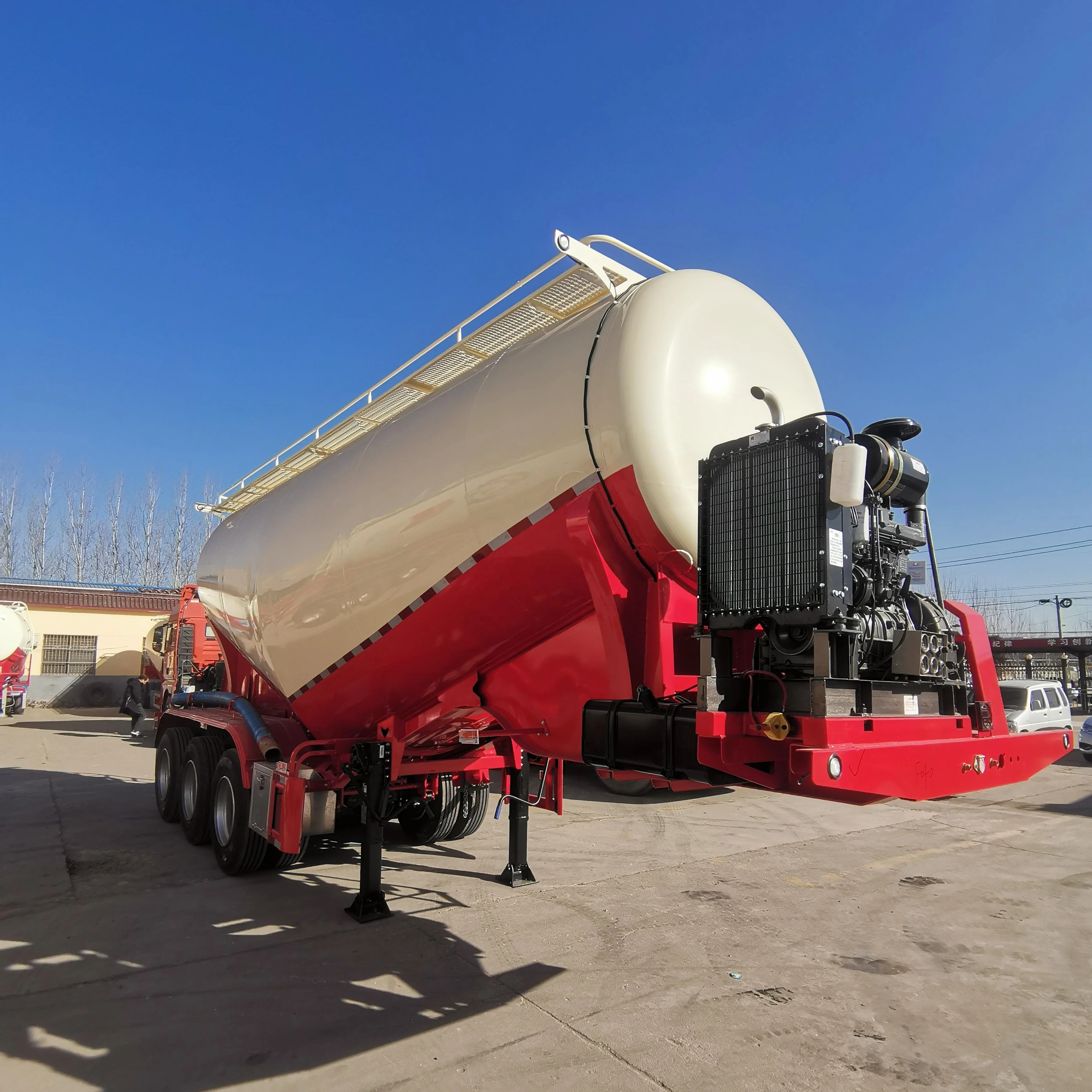 80-Ton Cement Tanker  Powder Tank Truck Trailer and Semi-Trailer for Sale