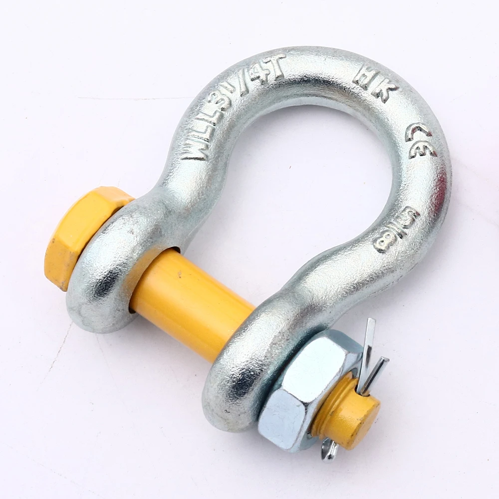 Forged Steel Galvanized US Type G2130 Adjustable Safety Bolt Pin Bow Shape Anchor Shackle