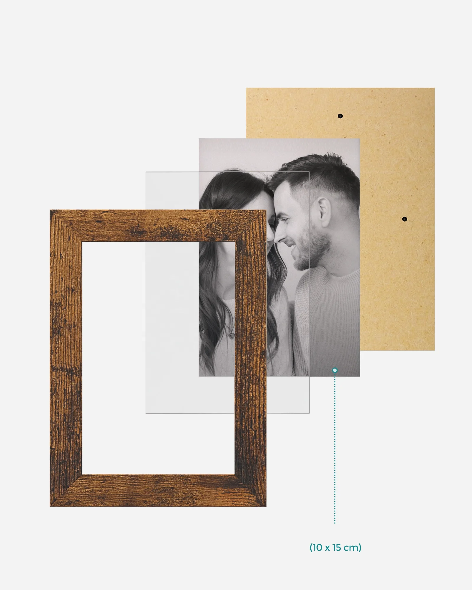 SONGMICS Wall Mounted Collage Picture Frames for 10 Photos in 10 x 15 cm Decorative Photo Frame