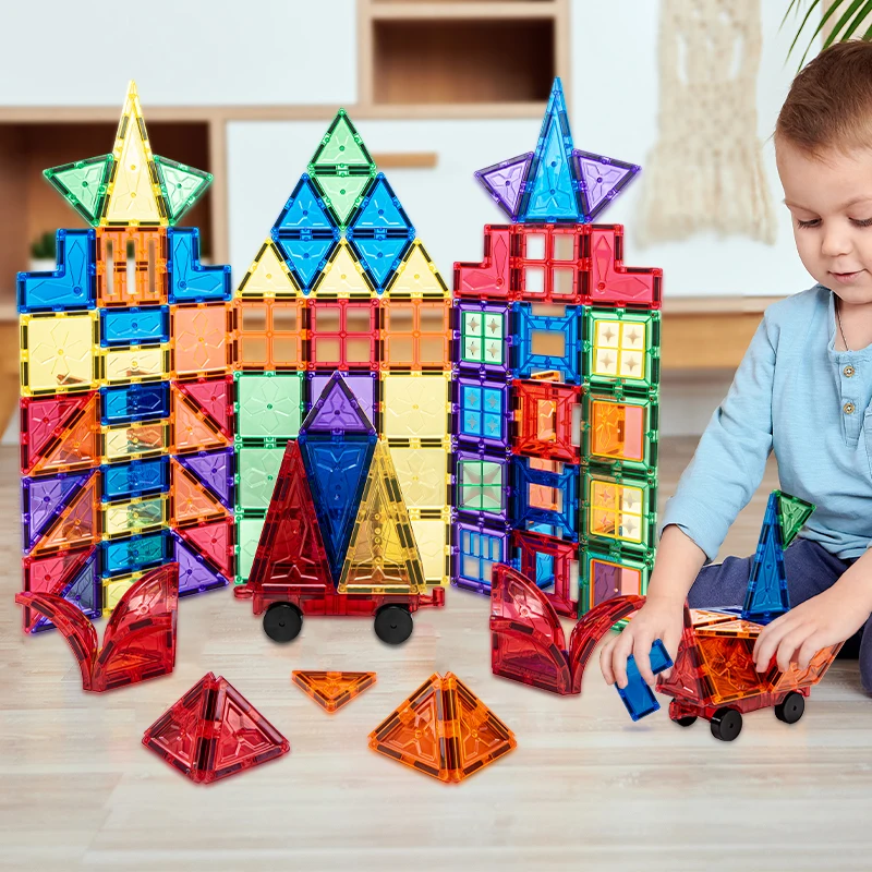 High Quality Preschool Kids Learning Toys Puzzle Magnet Building Blocks Magnetic Tiles Toys