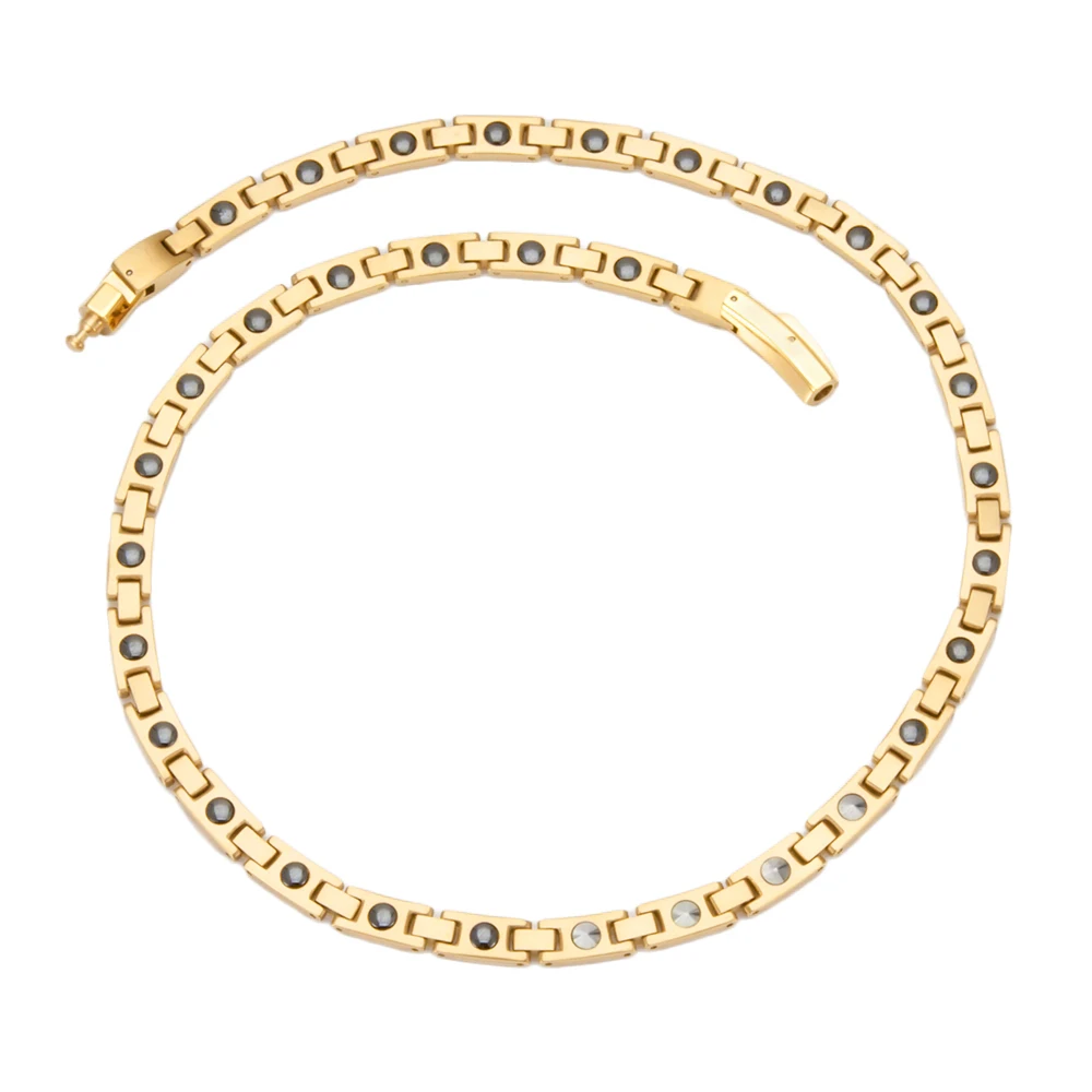 Wollet 6.5mm Width Japan and South Korea TV Shopping Deluxe Rose Gold Inlay Genuine 99999 Pure Germanium Titanium Necklace