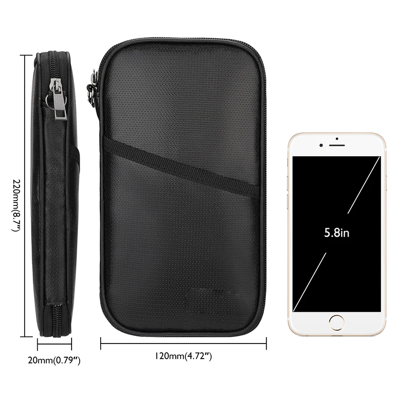 OEM/ODM Fireproof Money Credit Card Storage Case Waterproof Fireproof Travel Family Passport Holder