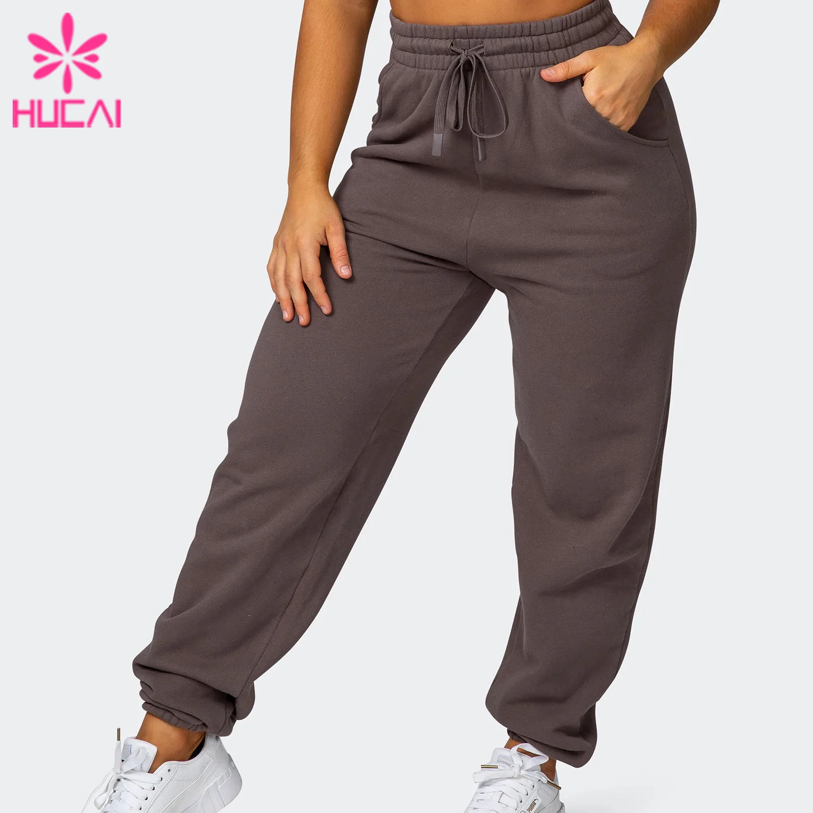 custom factory direct sale high quality cotton polyester thick fleece sweatpants for women