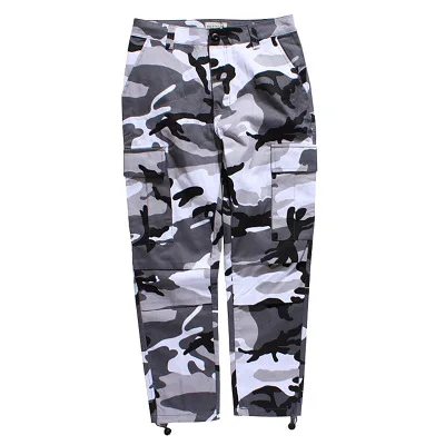 Wholesale Stylish Military Camo Cargo Multi Pocket Camouflage Hip Hop Pants Men