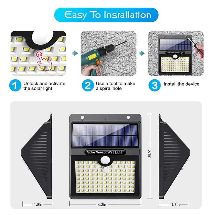 
Outdoor Sensor Wall Solar Led Light Motion 