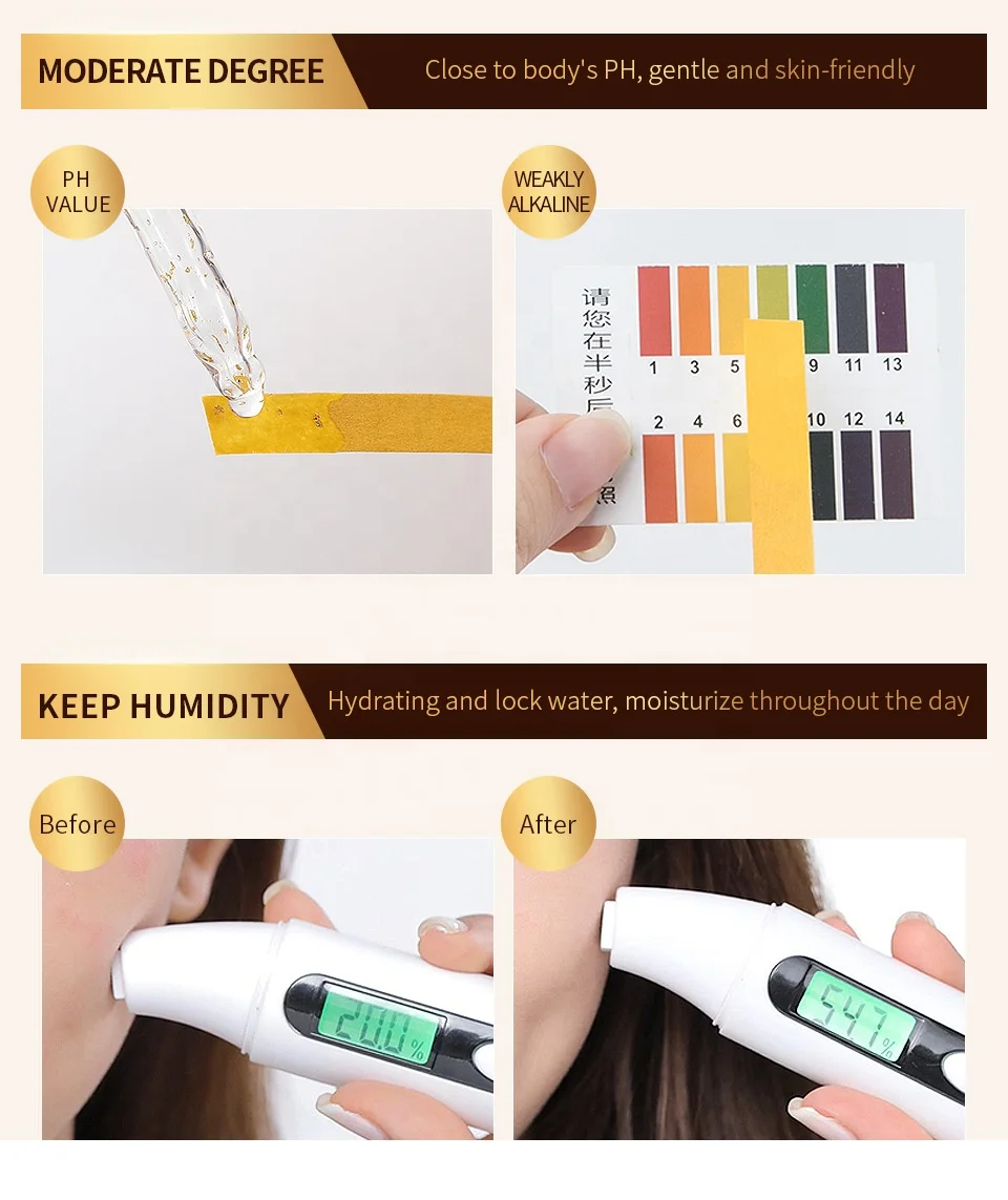 Private label LAIKOU Serum Series Hyaluronic Acid 24K Snail Sakura Vitamin C Gold whitening Face Serum