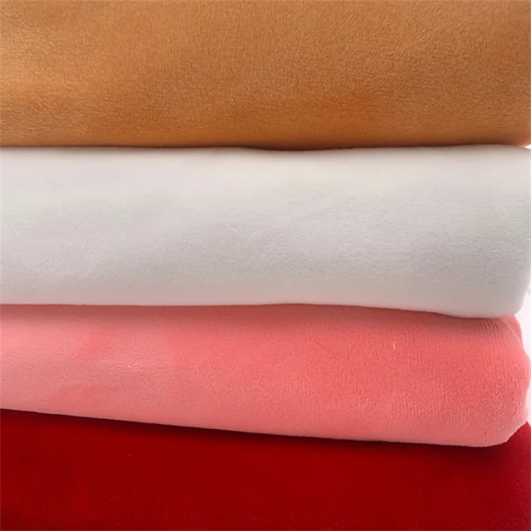 Polyester Spandex Crystal Super Soft Minky Low Pile Plush Multi Colors Baby Toy Fabric