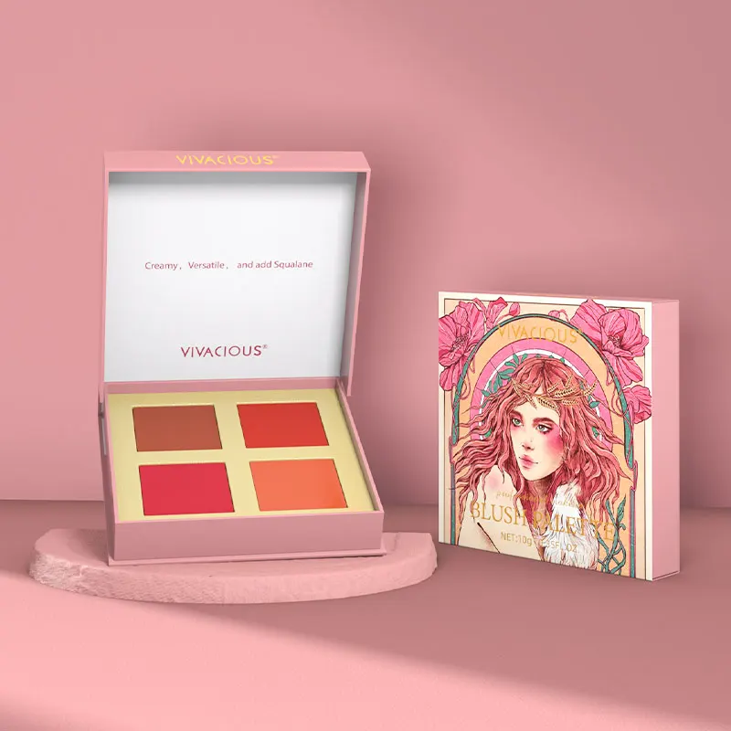 Makeup Creamy Blusher Private Label 3 in 1 Blush Vegan 4 colors Blushes palette