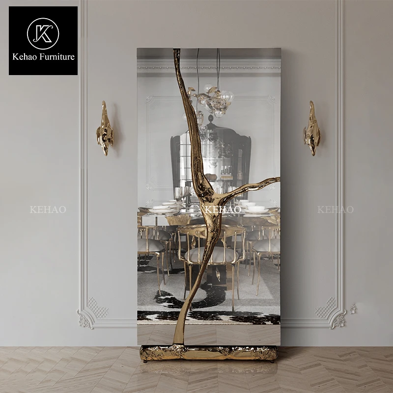 European contemporary unique design living room luxury home furniture silver mirror finished stainless steel wine bar cabinet