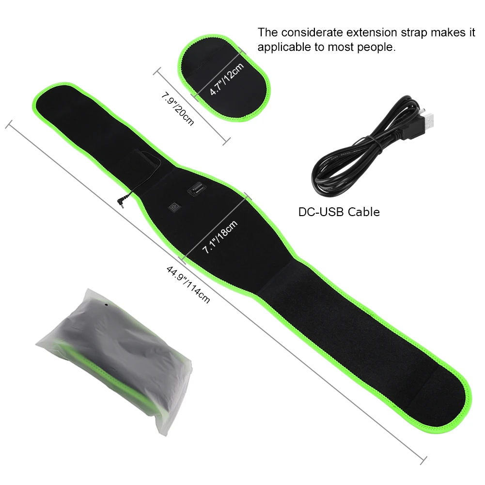 5V Washable Neoprene Carbon Fiber FIR Lower Back Pain Relief Heated Waist Belt heating Pad