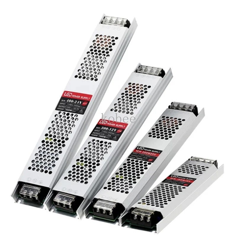Ультра тонкие прокладки сид электропитание DC12V 24V 5A 8A электронный трансформатор 60 вт 100W 150W 200W 300W 400W светодиодный драйвер адаптер