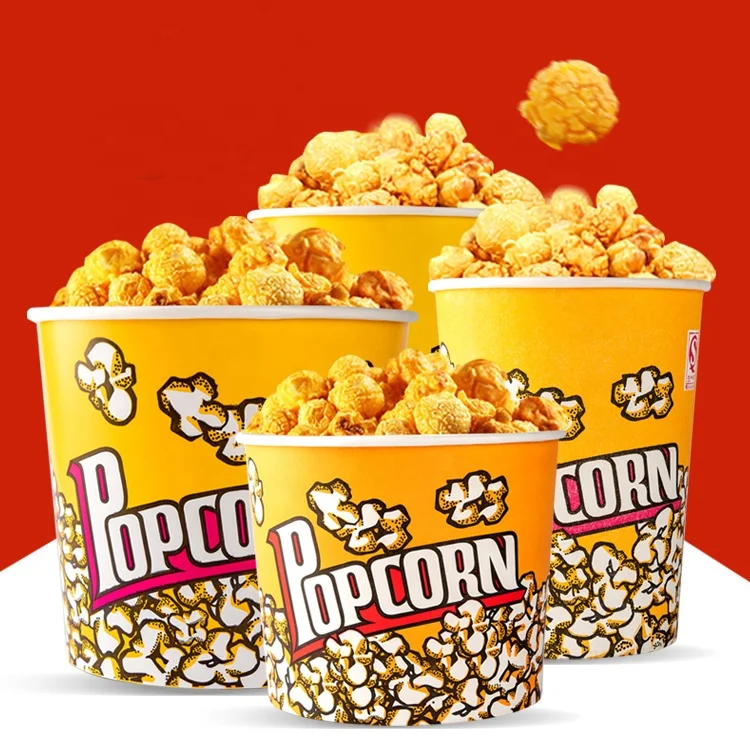 Big Popcorn Cups Disposable Paper Snack Takeout Buckets Dry food Containers