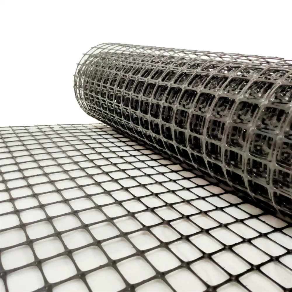 polypropylene two way geogrid plastic biaxial mesh geogrid road pavement reinforcement mesh slope stabilization