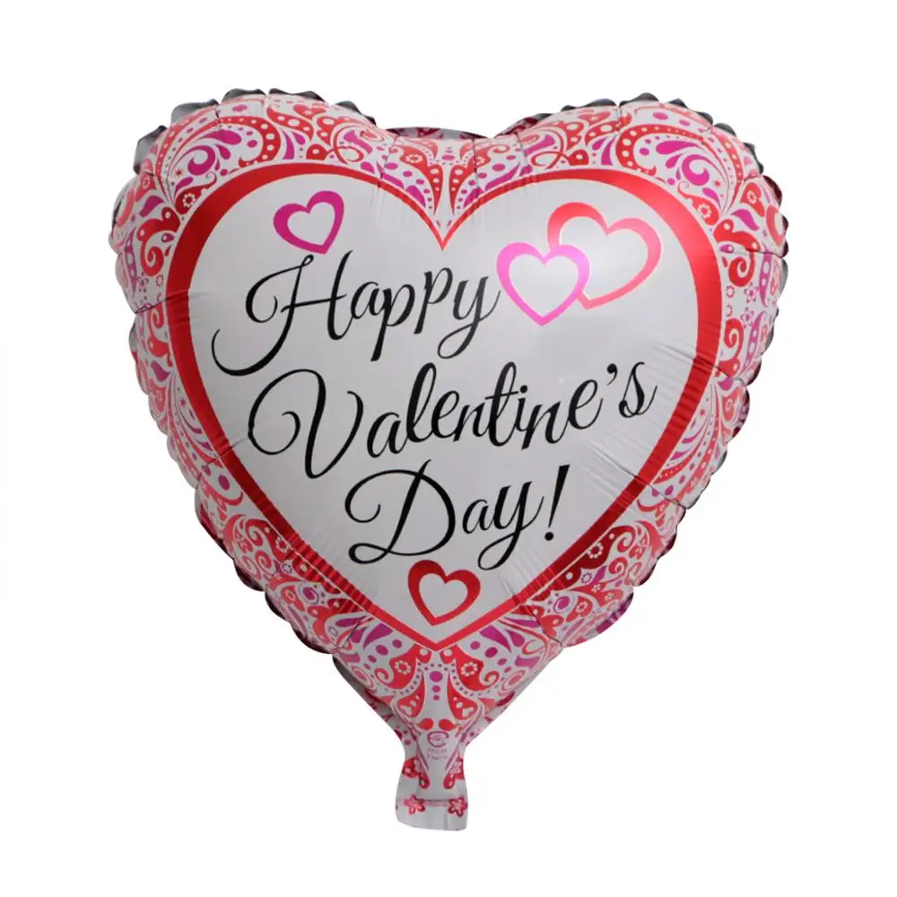 18 Inch Heart shape Happy Wedding Decorations I LOVE YOU Foil Balloons Helium Party Supply Flower Love Valentines Day Balloons