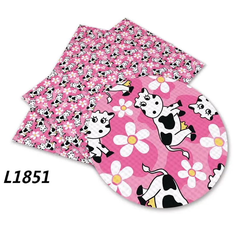 136 cm *30 cm Professional custom Cow Printed Synthetic Faux Leather Sheets Fabric for lady handbags