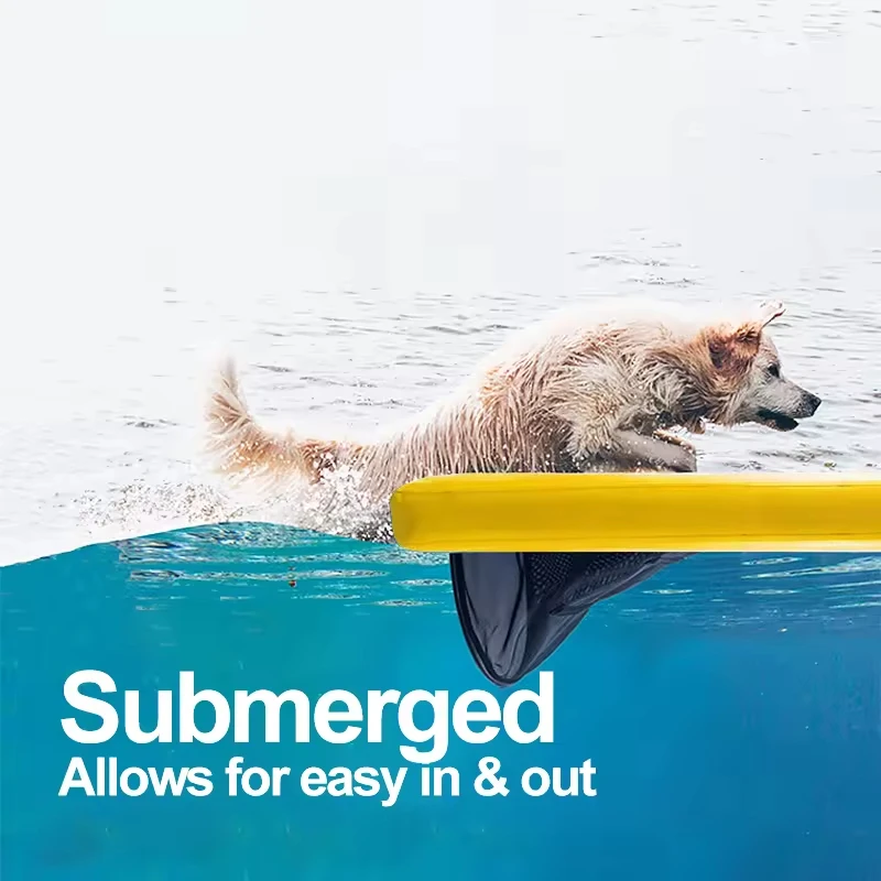 Portable inflatable water dog ramp floating platform pet boat ramp swimming pool dog ladder