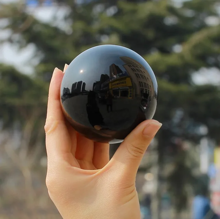 High Quality Natural Crystal Stone Polishing Ball Black Obsidian Sphere For Home Office Decoration