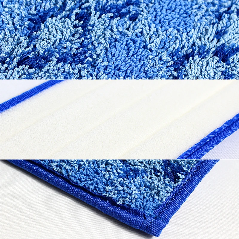 Custom industrial commercial medium trapezoidal microfiber flat mop pad replacement head wet mops Refill Heads