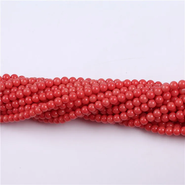 Wholesale 4mm 6mm  Red Round Shape Coral Strand For Jewelry Making