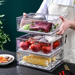 Refrigerator Kitchen Organizer Food Container Transparent Storage Box