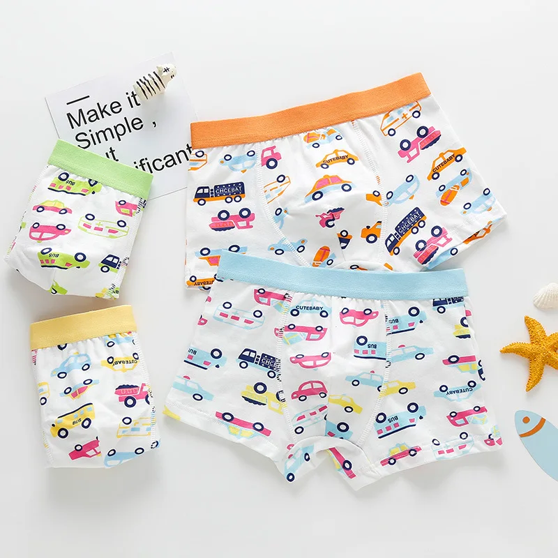 
Wholesale Cotton Breathable Skin-friendly And Delicate Baby Boxers Boys Cartoon Underwear 