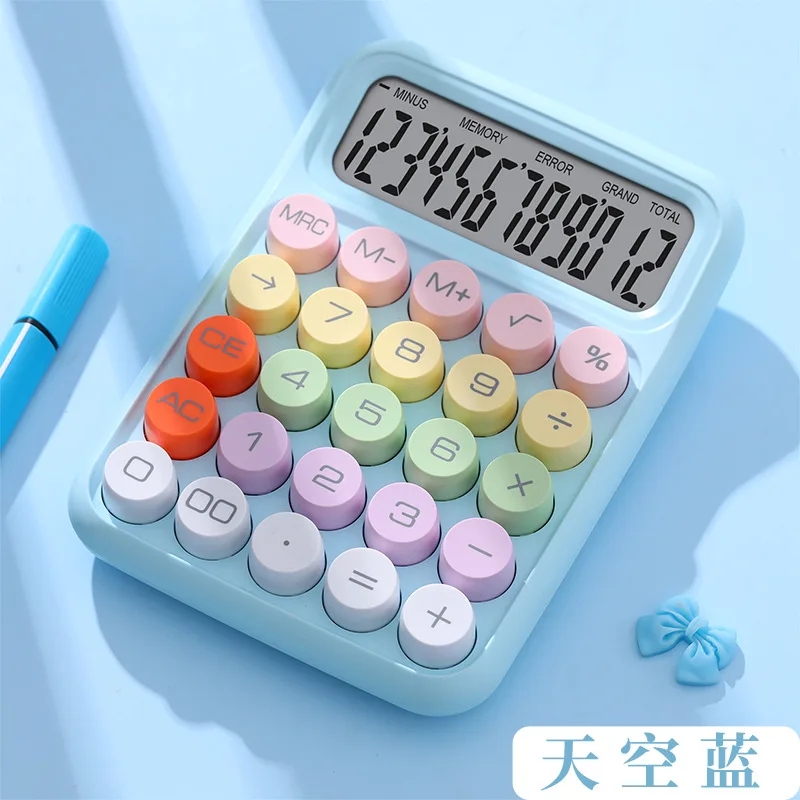 Kawaii калькулятор карамельного цвета Бесшумная механическая клавиатура финансовый бухгалтерский учетный