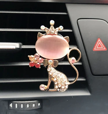 Cute Crown Jewel Fox Car Inter Decoration Air Freshener Aromatherapy Vent Clip Luxury Custom
