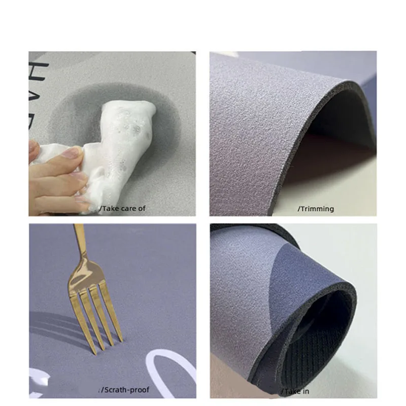 Modern minimalist small fresh flower foot mat bathroom absorbent quick drying foot mat foyer easy to clean soft floor mat