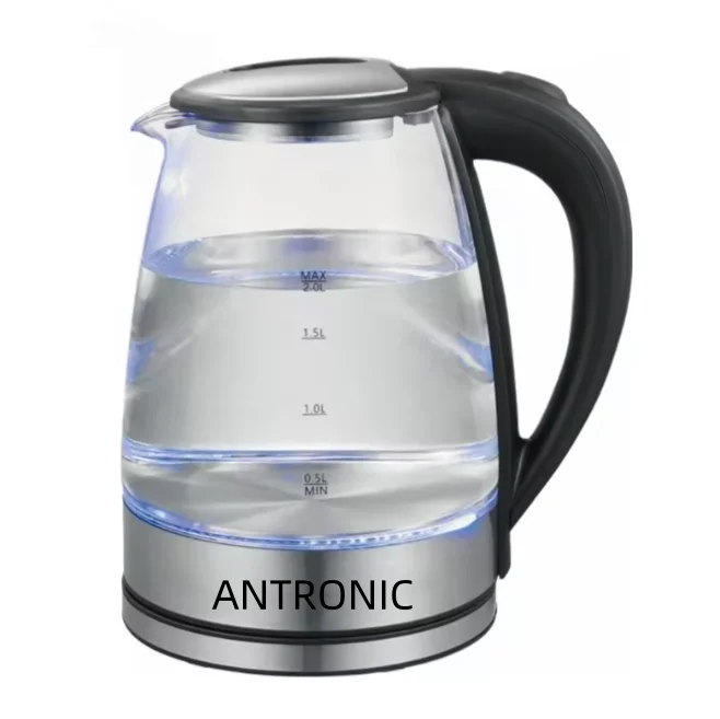 High Quality Large Capacity Classic Glass Kettle Pots 1.7Liter Electric Water Kettle With Led Light