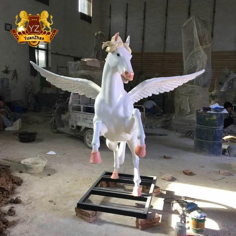 Outdoor decoration life size fiberglass animals horse for garden