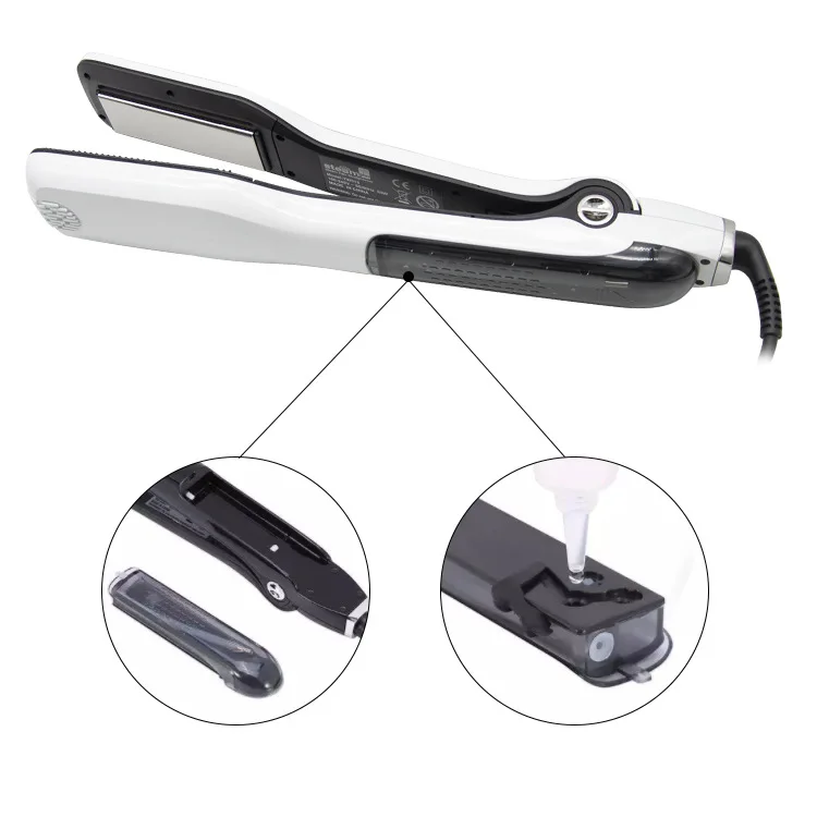 450F Professional Steam Spray Ceramic Tourmaline Smooth Hair Straightening Comb Flat Iron with LCD Display for All Hair Type LDY