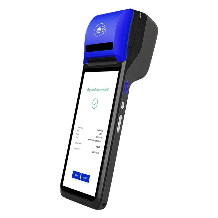 Android 8.0 POS PDA With Wireless BT& Wifi Android System with Thermal Printer Built-in and Barcode Scanner