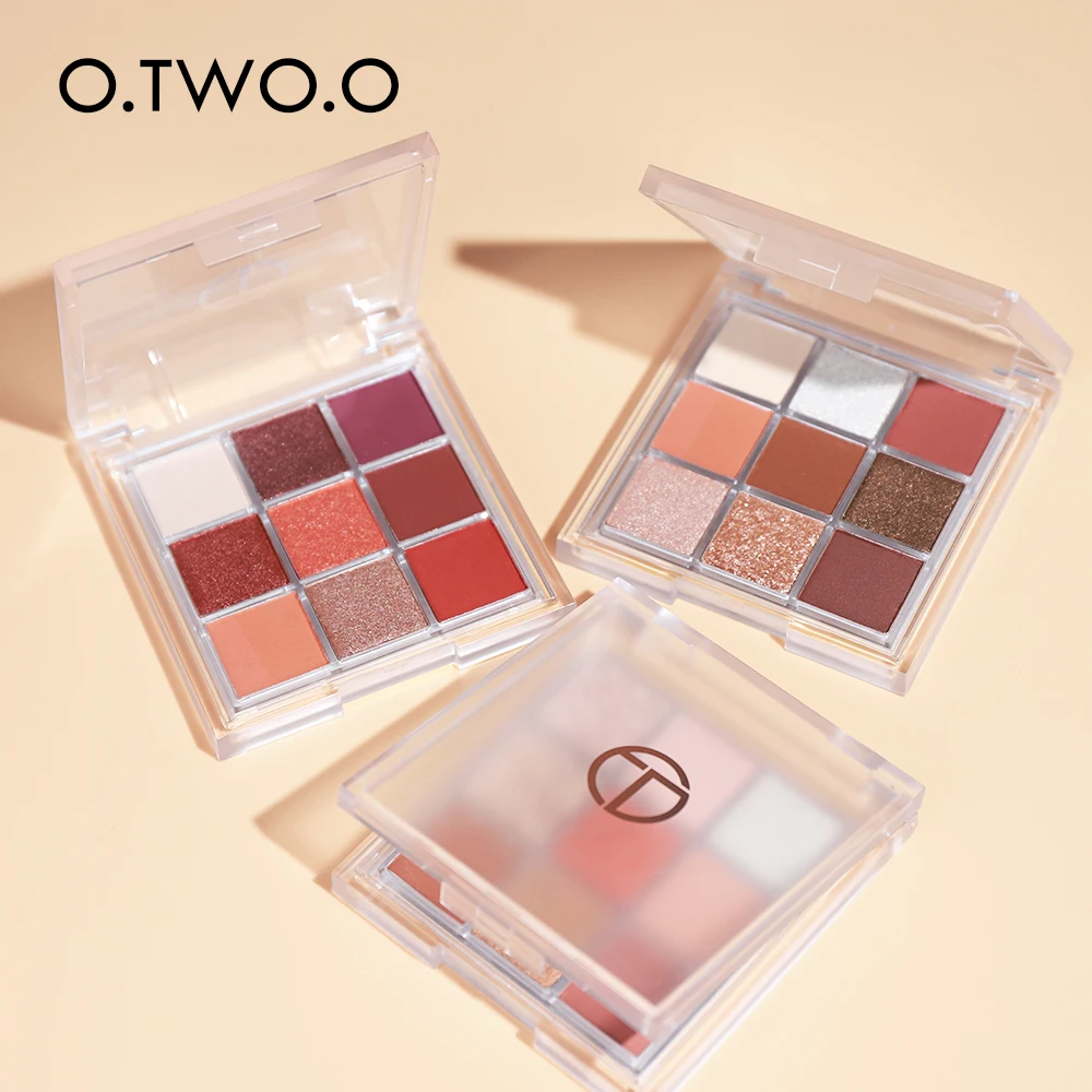 O.TWO.O Private Label 3 Versions 9 Colors Diamond Makeup Cardboard Eyeshadow Palette Wholesale Eyeshadow