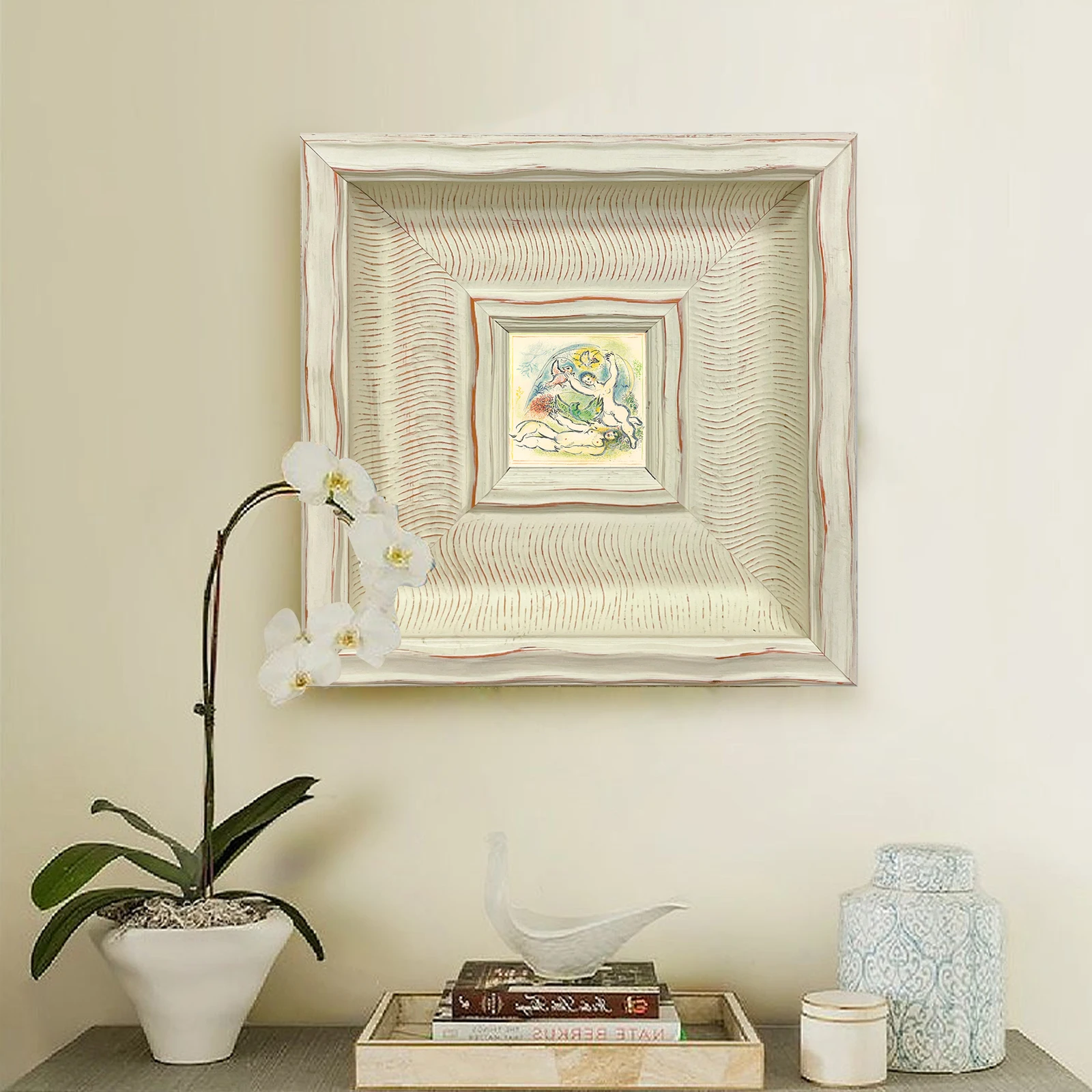 Manufacturers Wholesale Noble Elegant Photo Frames Custom Wall Decor White Wood Picture Frame for Gallery Artists Museum