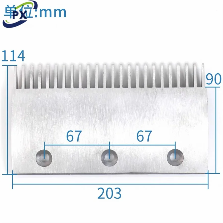 Escalator parts Escalator comb plate 9011 24 -tooth 3-hole aluminum alloy 203*114