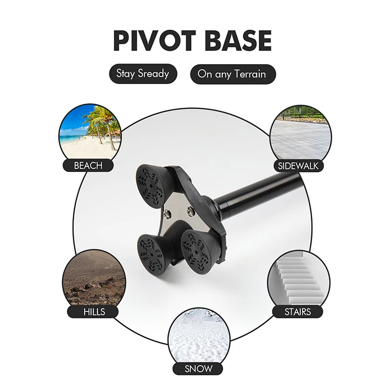 KingGear Custom aluminum nordic Lightweight Led light 3 legs rubber Adjustable Folding Walking Canes Sticks For elder