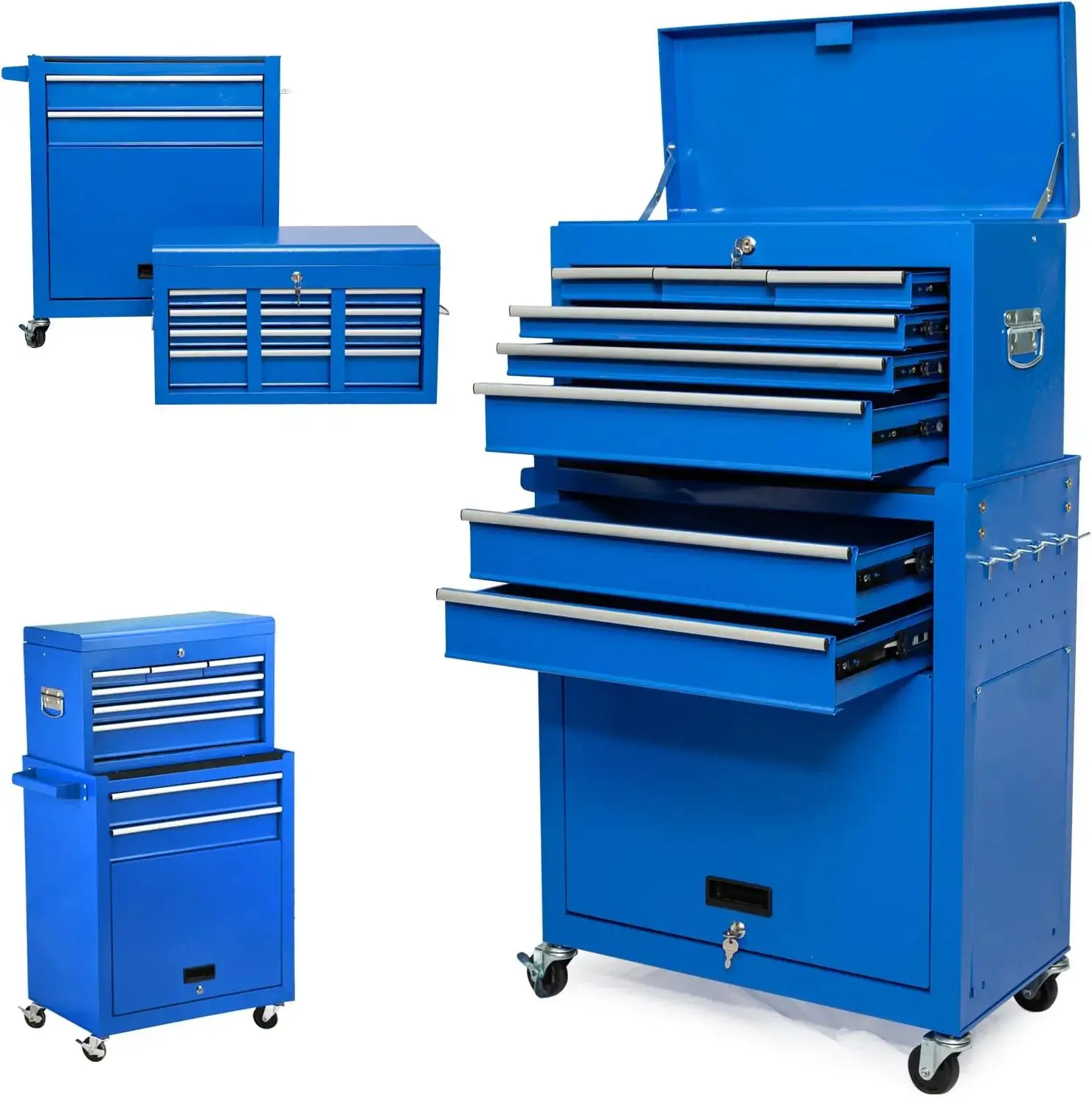 8-Drawers Rolling Tool Chest with Wheels work bench tool cabinet workshop Lockable for Garage Workstation tool cabinet
