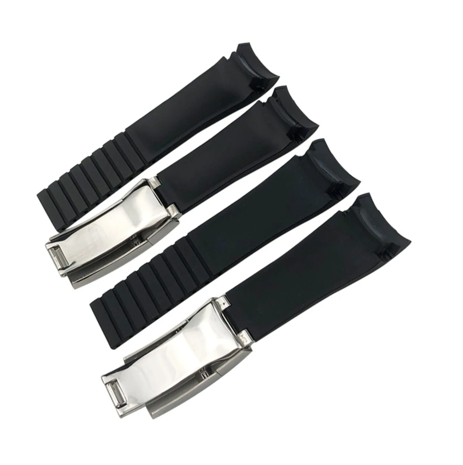 Silicone Diving Waterproof Sport Watch Bands Straps for Rolex 20mm Curved End Rubber Watch Strap for Omega x Swatch MoonSwatch