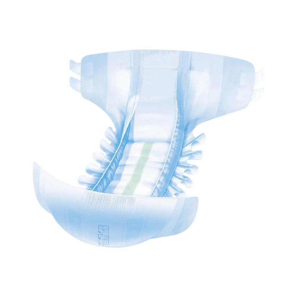 Free Sample ISO CE XXL XL L M S Size Premium Disposable Briefs Printed Blue Thick Adult Diaper