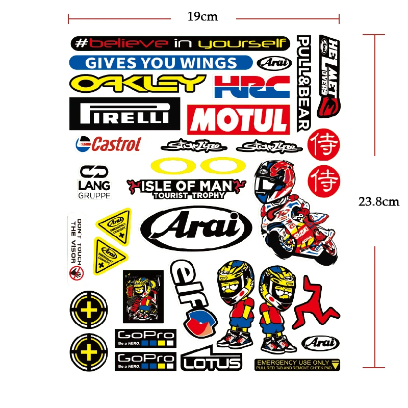  custome vinyl adhesive bike decals and stickers graphics logo design waterproof refletive motorcycle helmet
