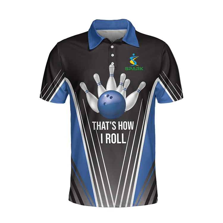 Dye Sublimated Short Sleeve Cheap Printed Vintage Custom Full Custom Bowling Jersey Cheap Bowling Polo Shirts